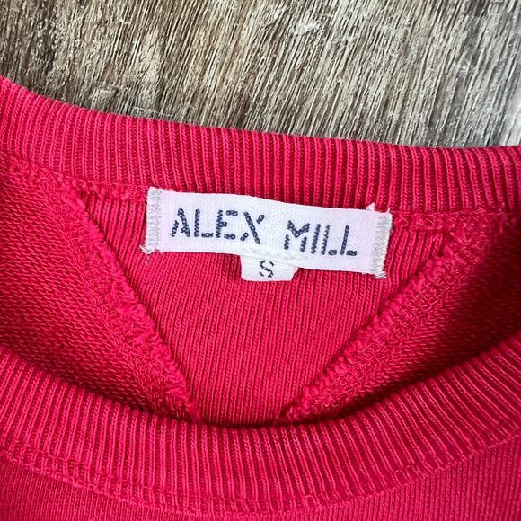 Alex Mill Logo Crew Neck sweatshirt in red - Picture 8 of 8